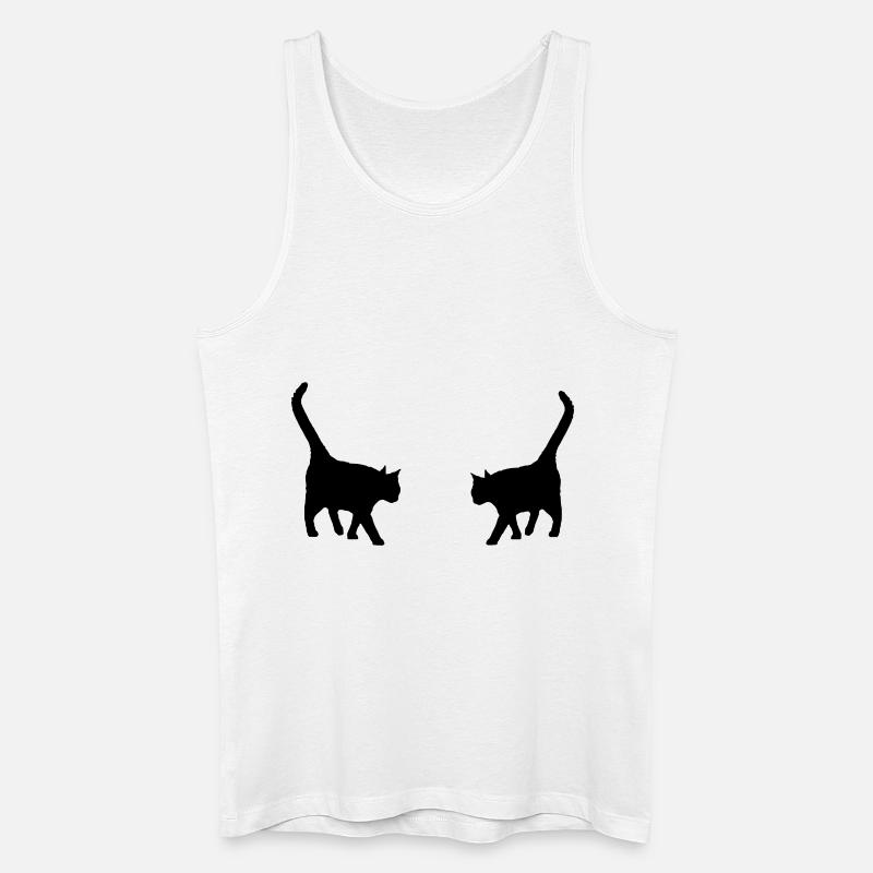 two black cats - Männer Bio Tank Top - Weiß