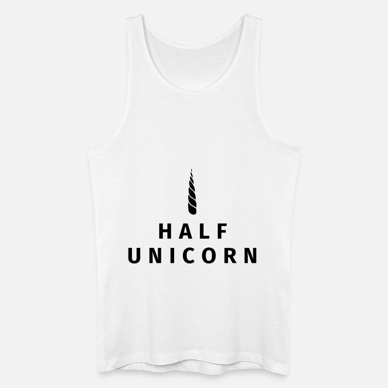 Half Unicorn - Männer Bio Tank Top - Weiß