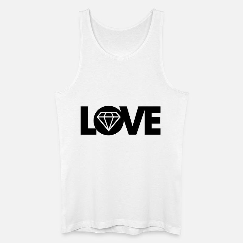 Liebe Diamant - Männer Bio Tank Top - Weiß