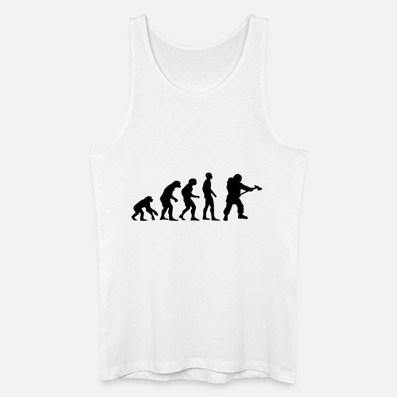 evolution Feuerwehrmann - Männer Bio Tank Top - Weiß