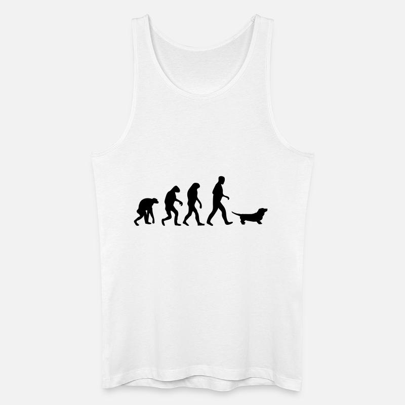 sausage dog evolution - Débardeur bio Homme - blanc