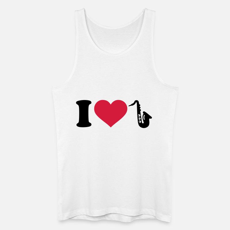 Saxophon - Männer Bio Tank Top - Weiß