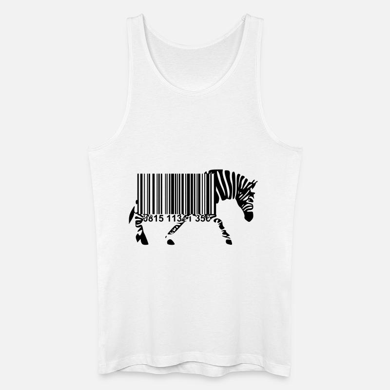 Strichcode Zebra - Männer Bio Tank Top - Weiß
