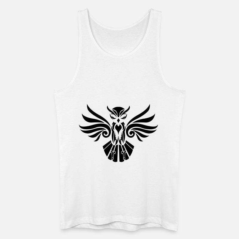 eule_tribal_001 - Männer Bio Tank Top - Weiß