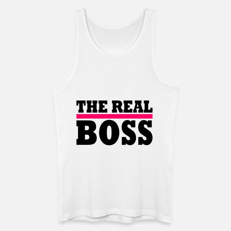 The real boss - Männer Bio Tank Top - Weiß