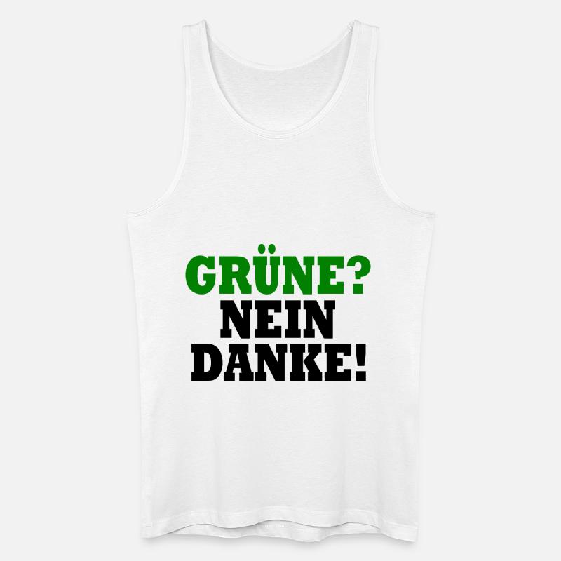 grüne nein danke - Männer Bio Tank Top - Weiß