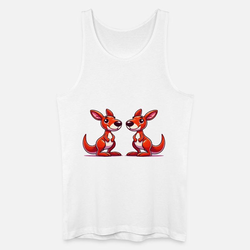 Kängurus Comic - Männer Bio Tank Top - Weiß