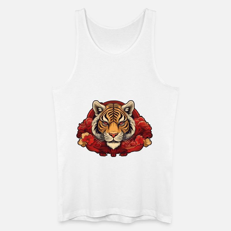Tiger with Background - Männer Bio Tank Top - Weiß