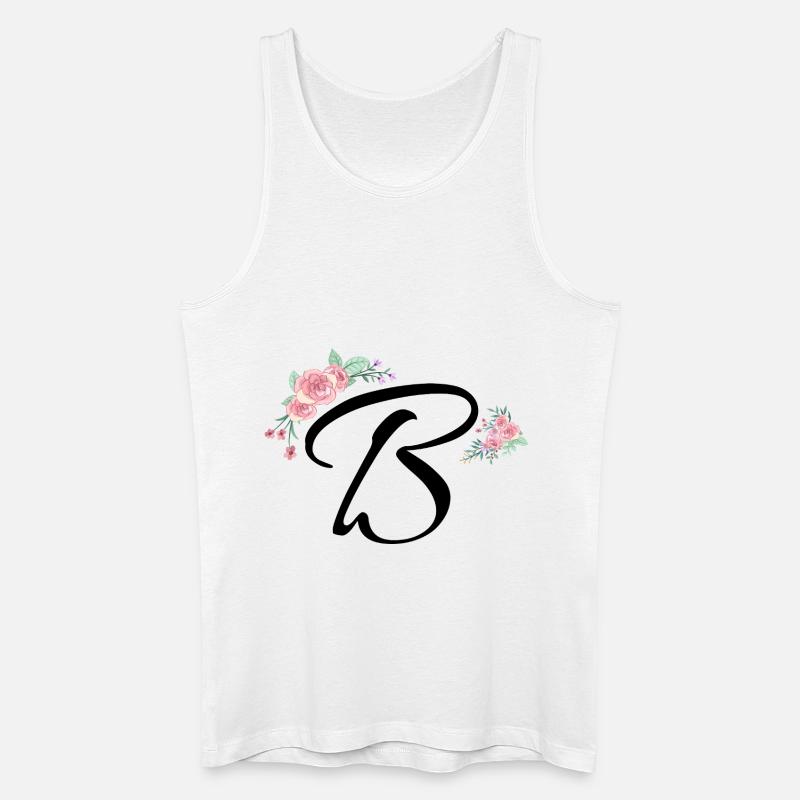 Buchstabe b Blumen - Männer Bio Tank Top - Weiß