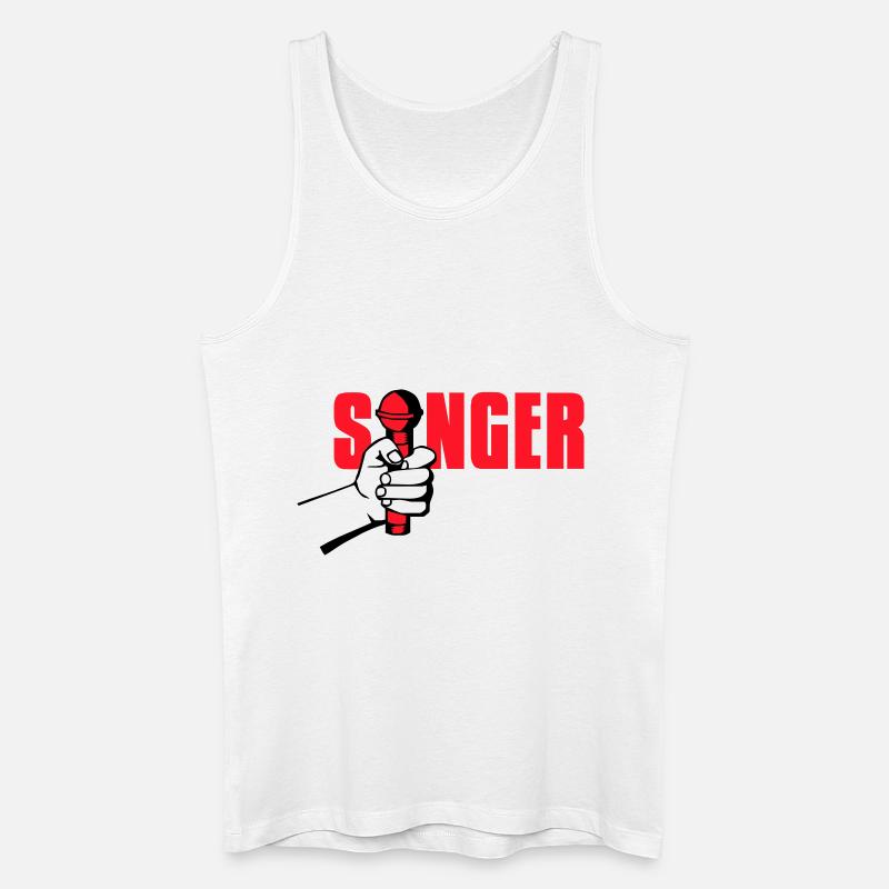 singer - Männer Bio Tank Top - Weiß