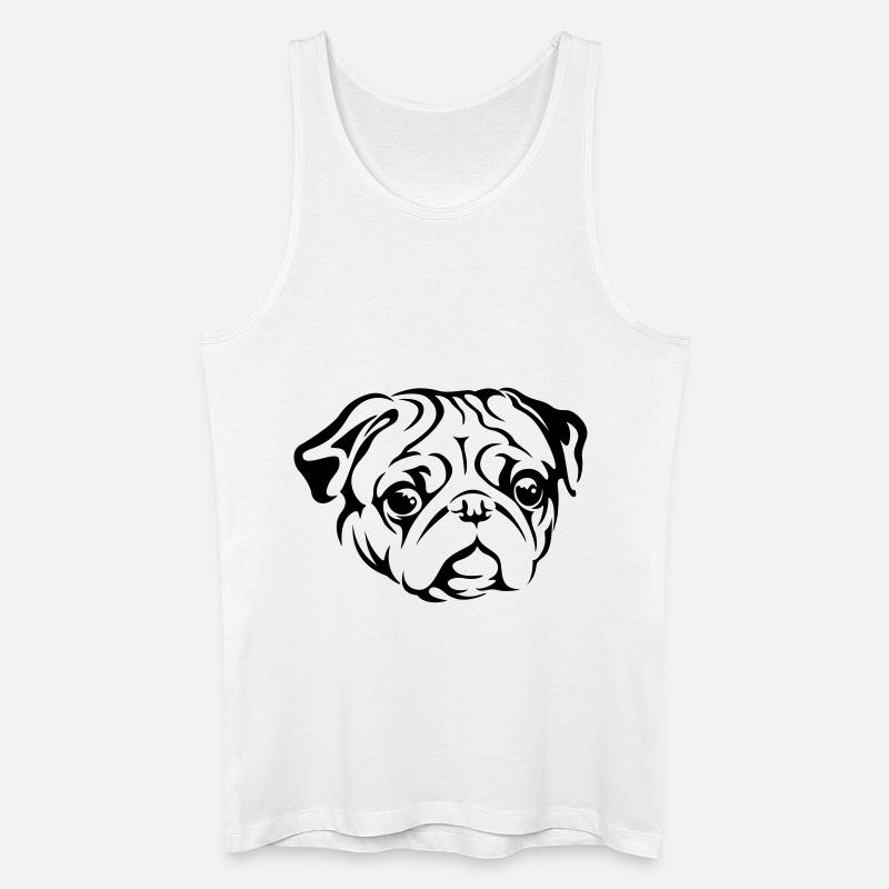 Mops - Männer Bio Tank Top - Weiß