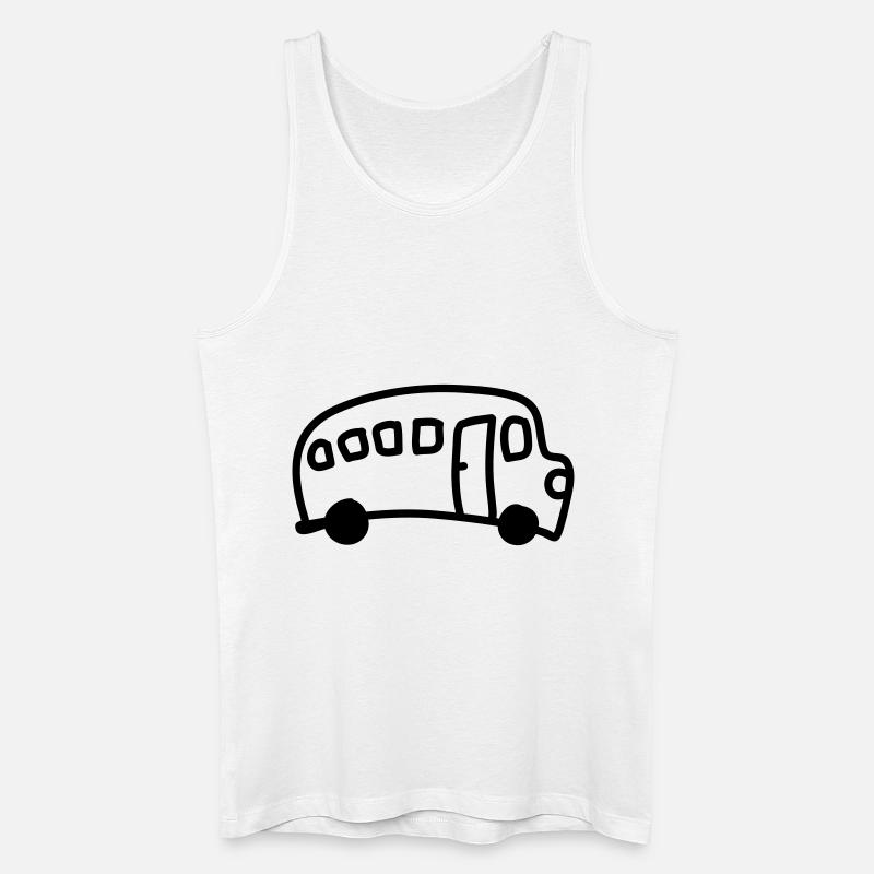 Bus - Line - Männer Bio Tank Top - Weiß