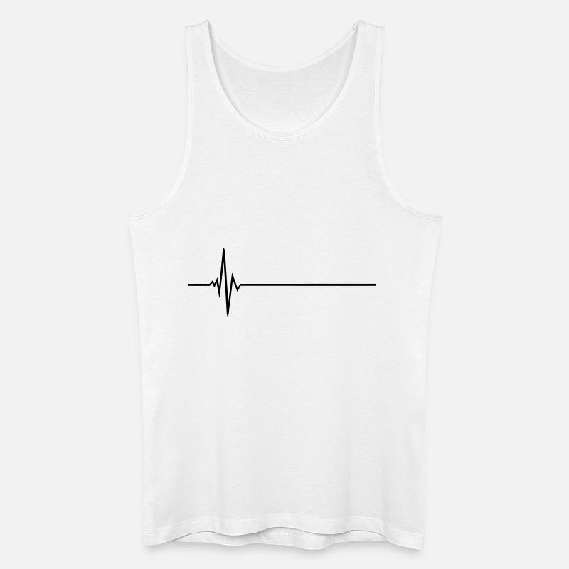Puls - Frequenz - Männer Bio Tank Top - Weiß