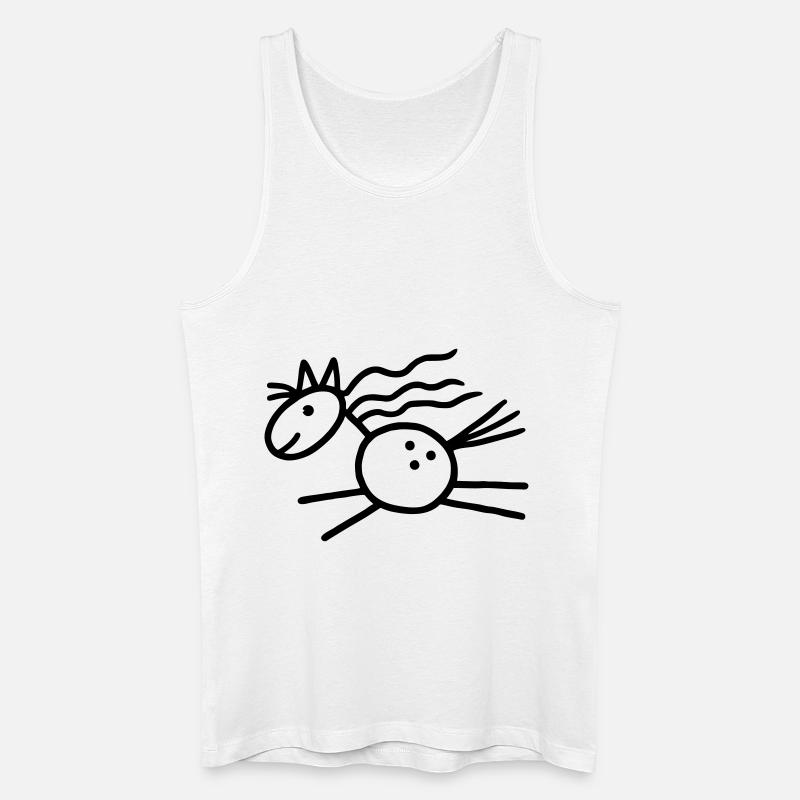 Pferd springt - Männer Bio Tank Top - Weiß