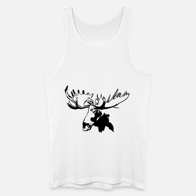 elch - elk - moose - jagd - jäger - Männer Bio Tank Top - Weiß