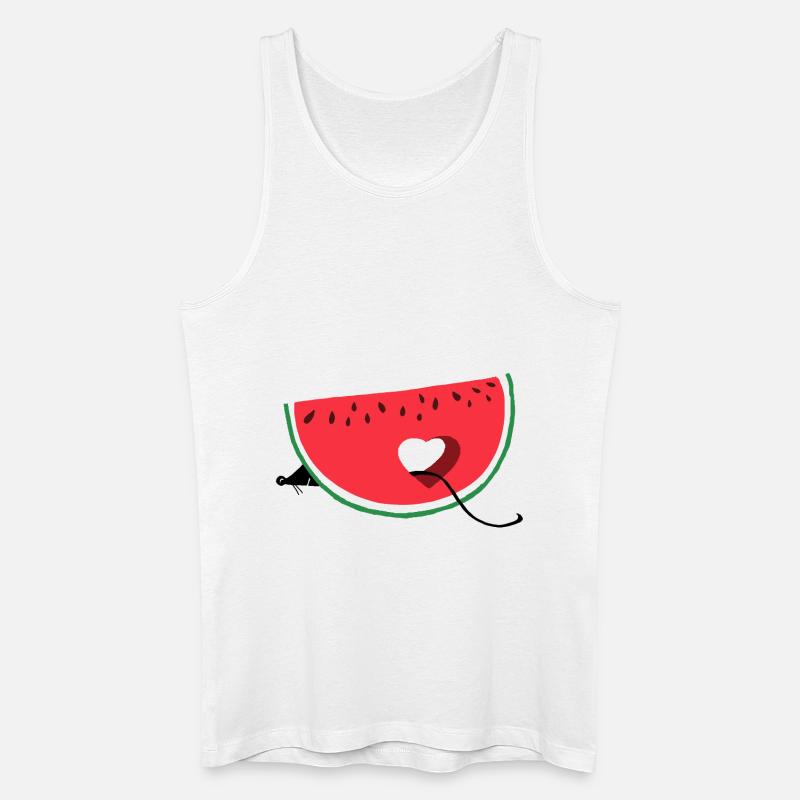 Maus isst eine Wassermelone - Männer Bio Tank Top - Weiß