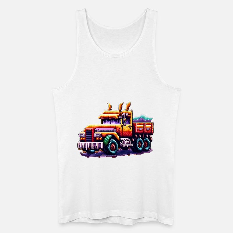 Pixel Truck Nr. 2 - Männer Bio Tank Top - Weiß