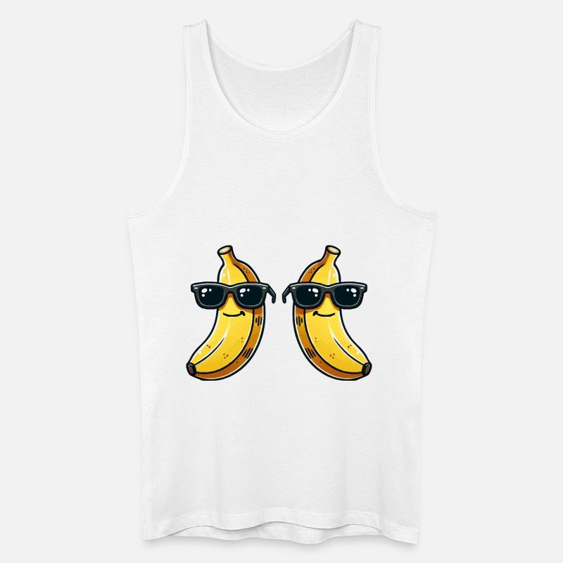 banane sonnenbrille comic 2 - Männer Bio Tank Top - Weiß