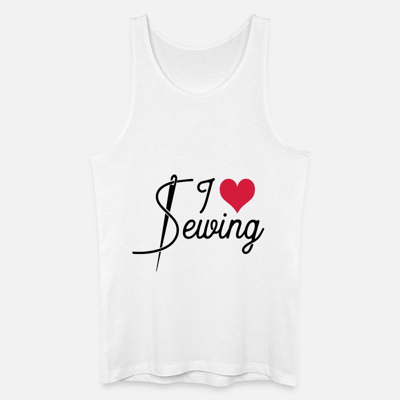 Nähen - Männer Bio Tank Top - Weiß