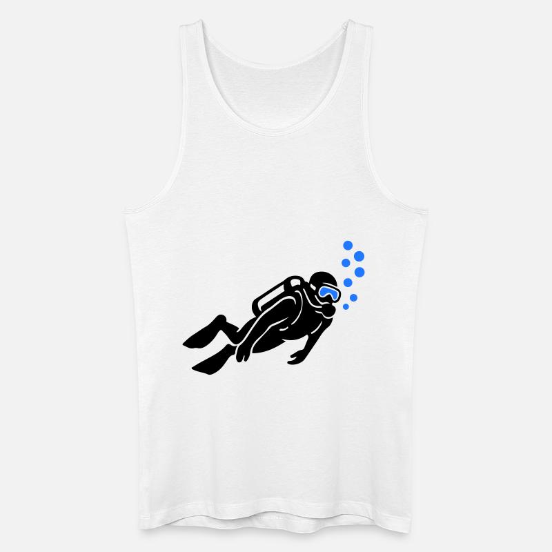 Taucher Silhouette Tauchen - Männer Bio Tank Top - Weiß