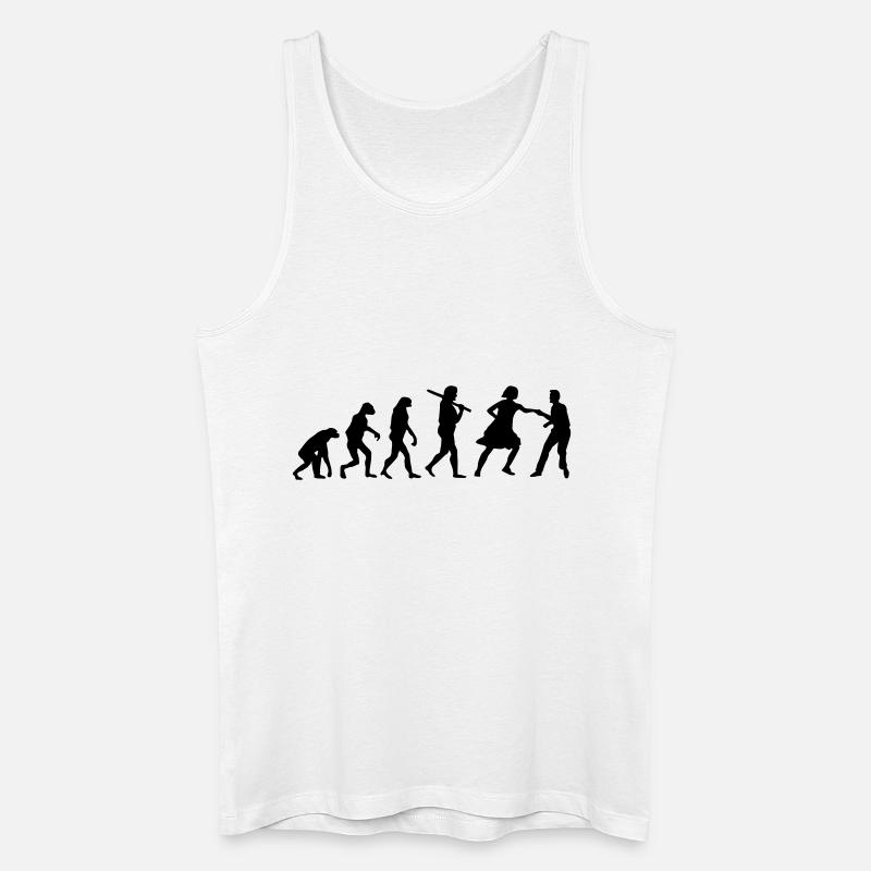 Lindy Hop Evolution - Männer Bio Tank Top - Weiß