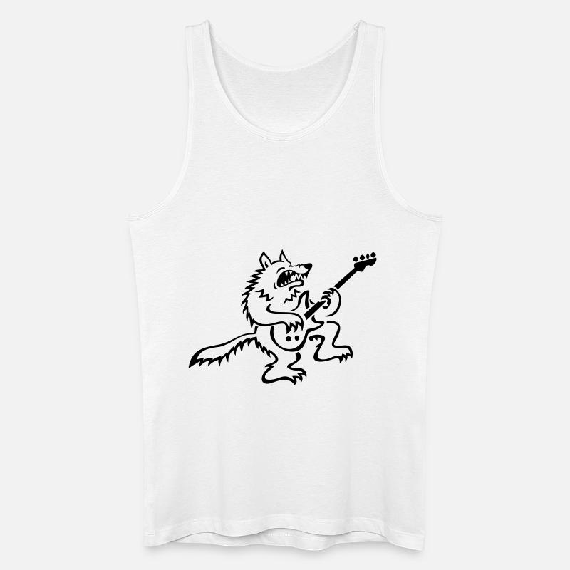 E-Bass Wolf - Männer Bio Tank Top - Weiß