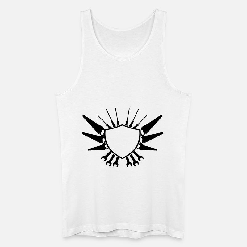 Craftsman Shield Logo - Männer Bio Tank Top - Weiß