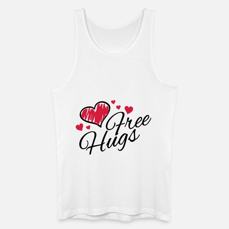 free_hugs_di2 - Männer Bio Tank Top - Weiß