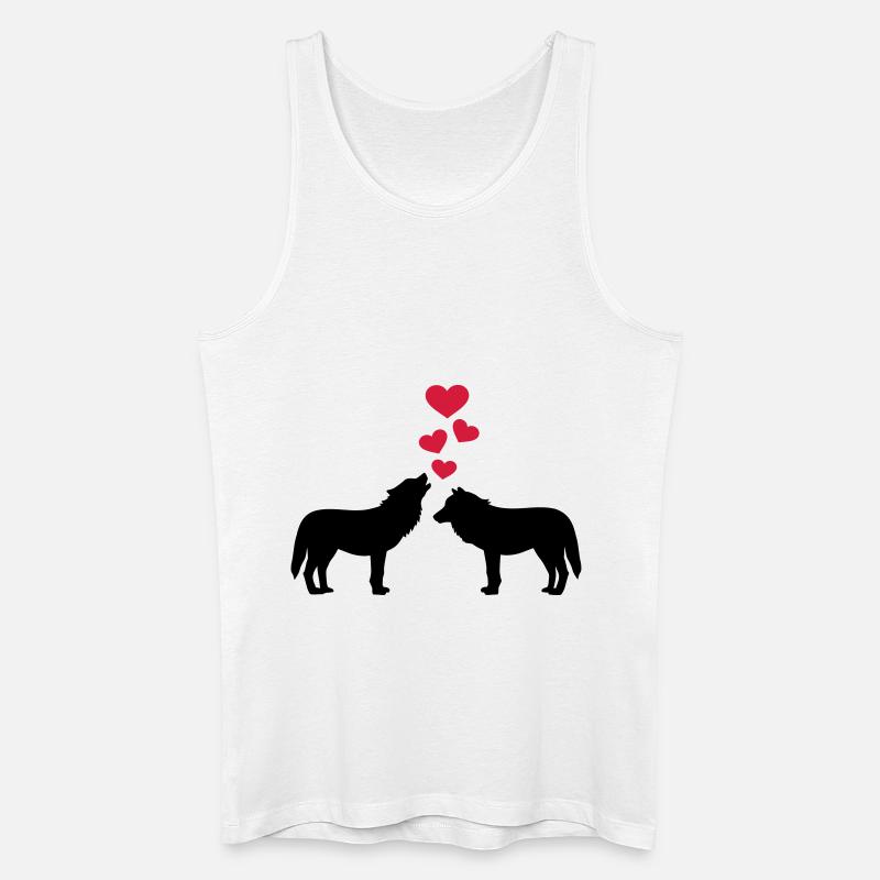 Wölfe - Männer Bio Tank Top - Weiß