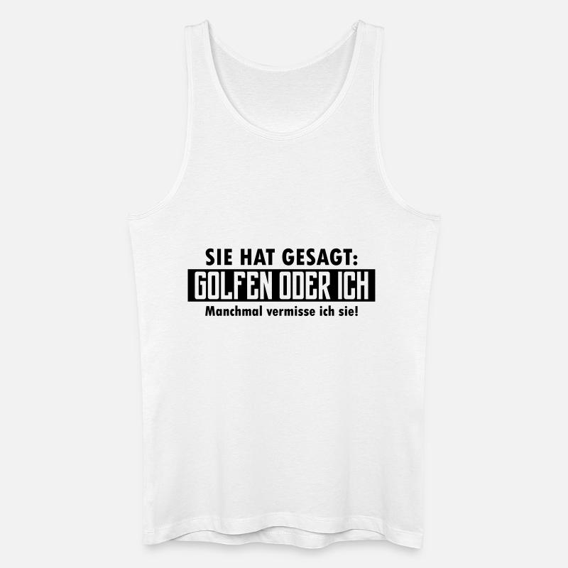 golfen oder ich - Männer Bio Tank Top - Weiß