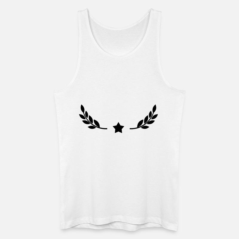 Stern mit Lorbeerkranz Design - Männer Bio Tank Top - Weiß