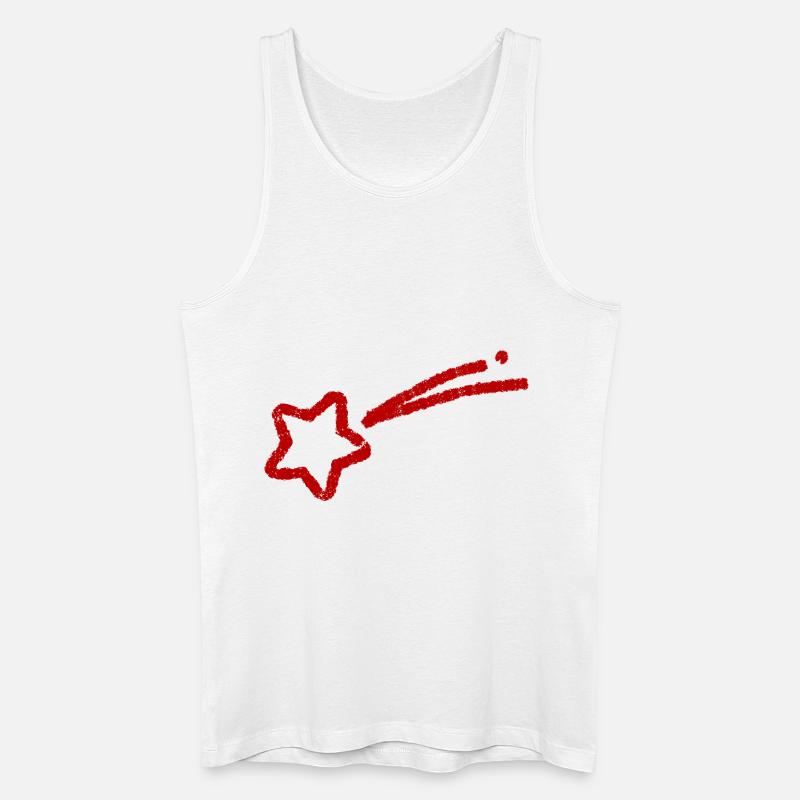 handgezeichnete Sternschnuppe - Männer Bio Tank Top - Weiß