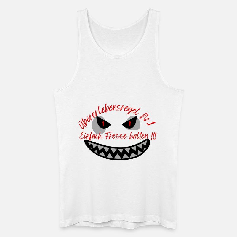 "Überlebensregel Nr 1" Design Subtil - Männer Bio Tank Top - Weiß