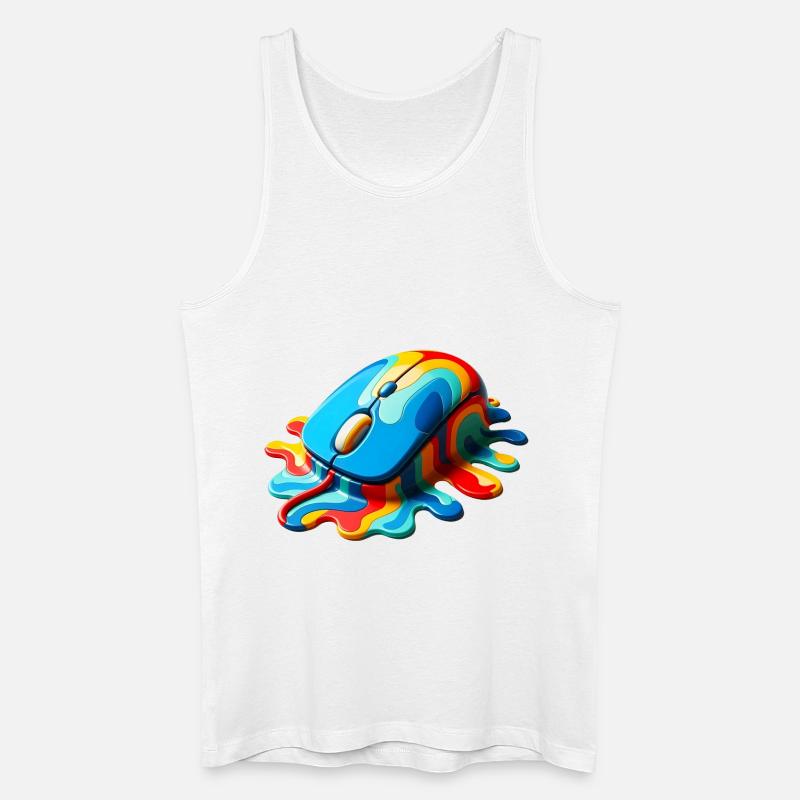 Schmelzende Regenbogen-Computermaus - Männer Bio Tank Top - Weiß
