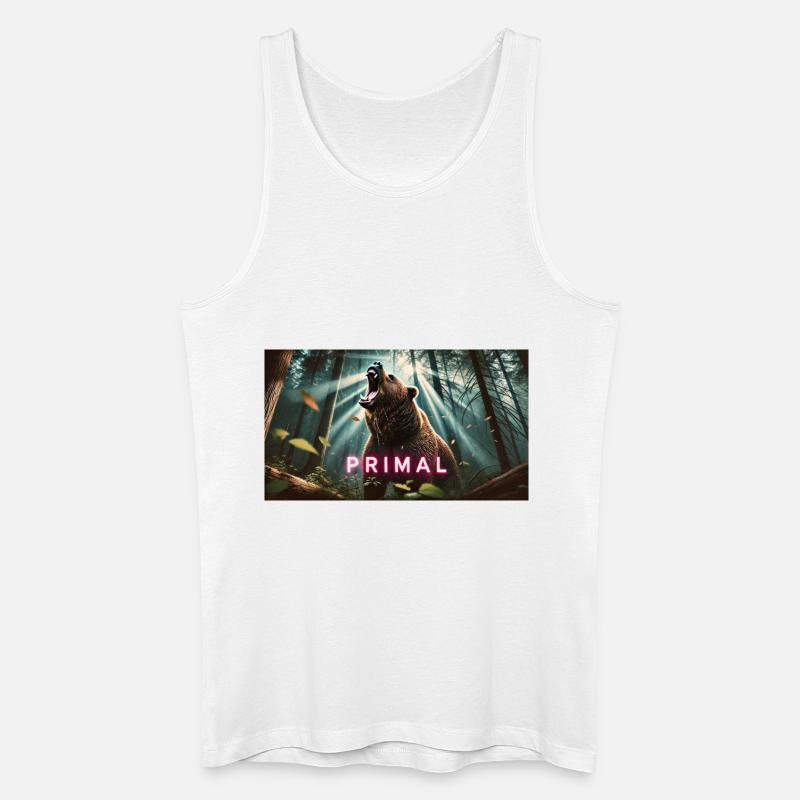URSPRÜNGLICHER BÄR - Männer Bio Tank Top - Weiß