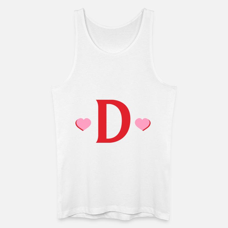 Buchstabe d rote Herzen - Männer Bio Tank Top - Weiß