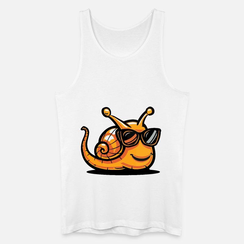 Schnecke Cool Comic - Männer Bio Tank Top - Weiß