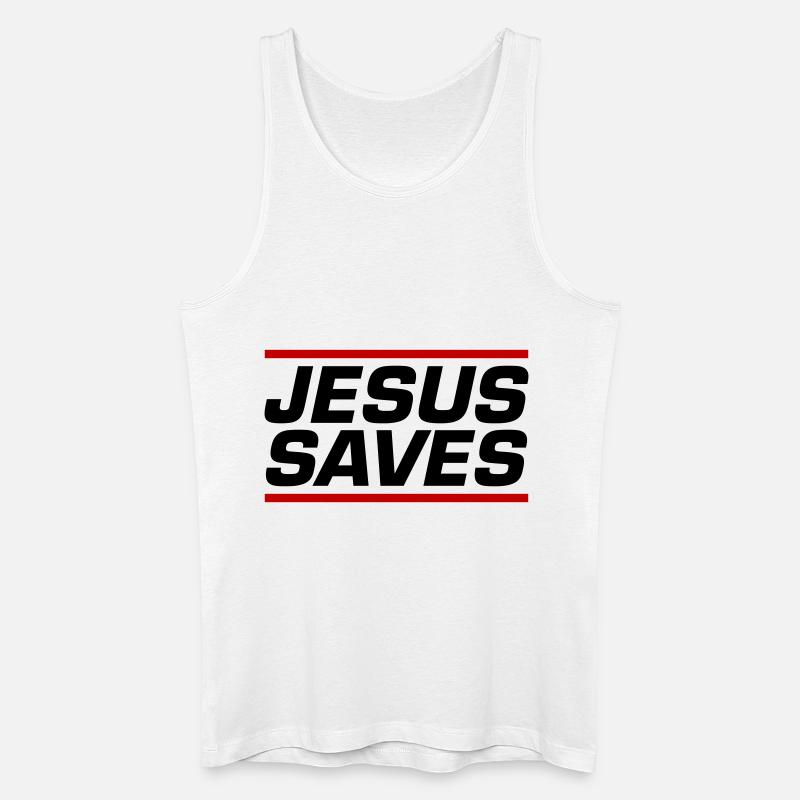 Jesus Rettet Bibelvers - Männer Bio Tank Top - Weiß