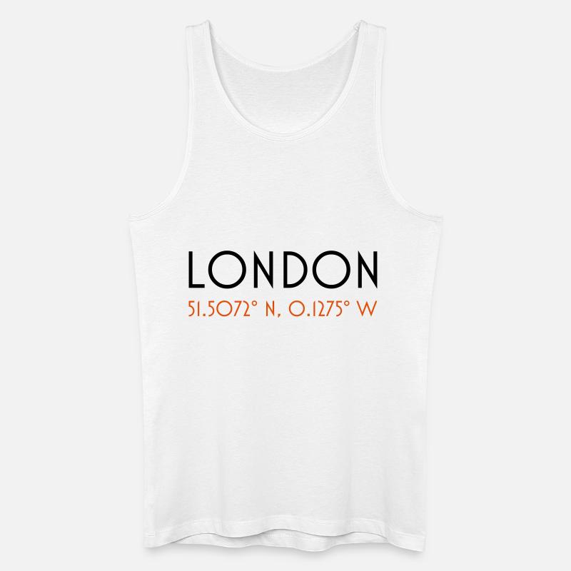 london coordinates - Männer Bio Tank Top - Weiß