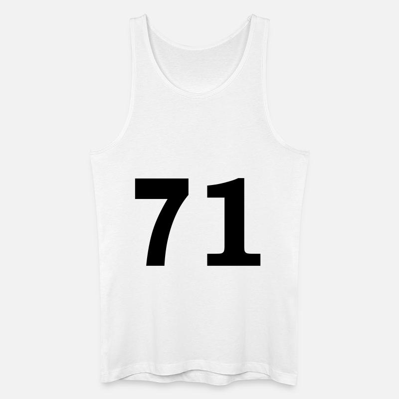Number - 71 - Seventy One - Männer Bio Tank Top - Weiß