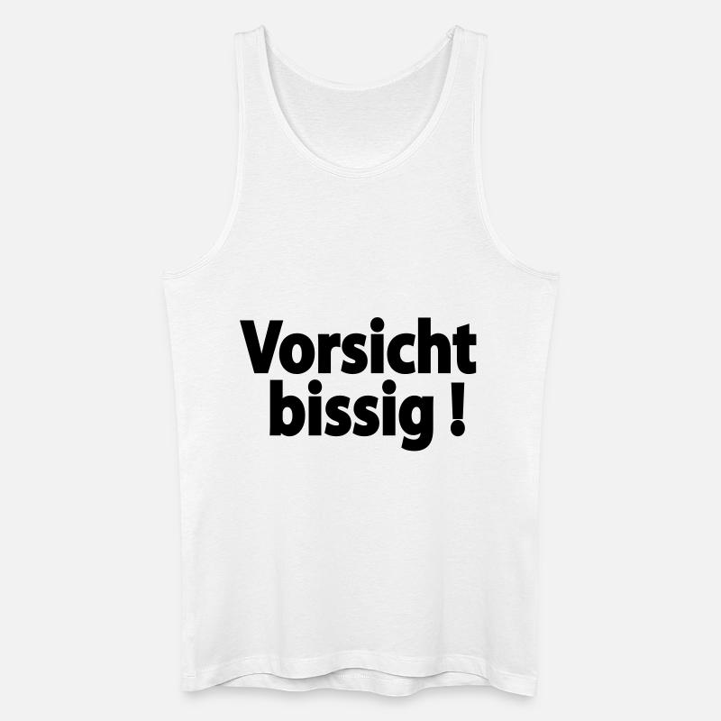 vorsicht_bissig - Männer Bio Tank Top - Weiß