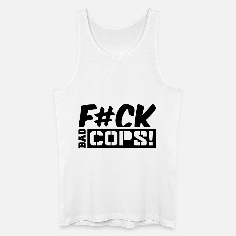 fck_bad_cops_cc1 - Männer Bio Tank Top - Weiß
