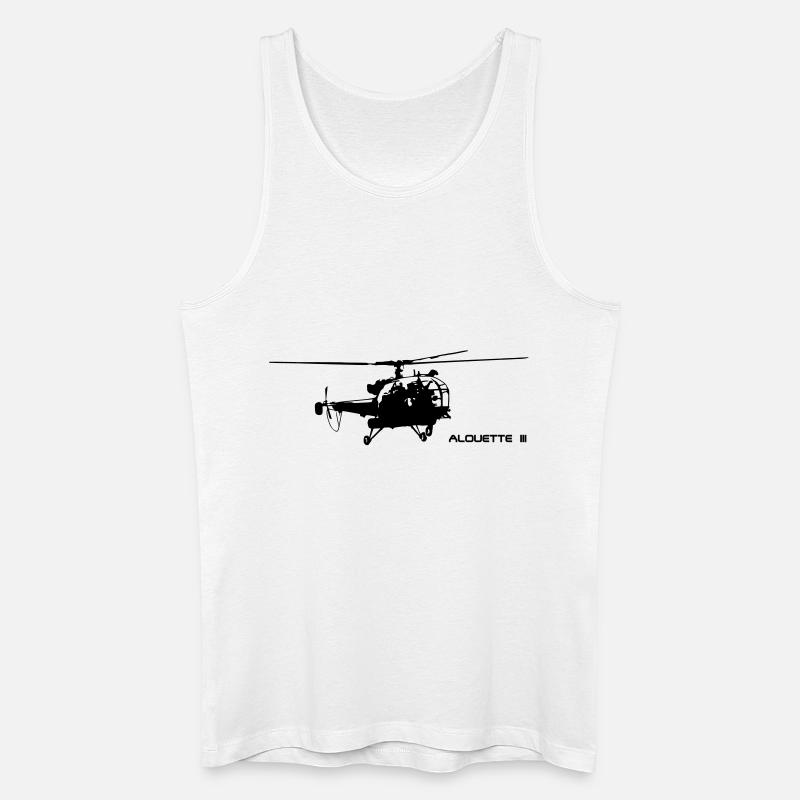 Alouette III - Männer Bio Tank Top - Weiß