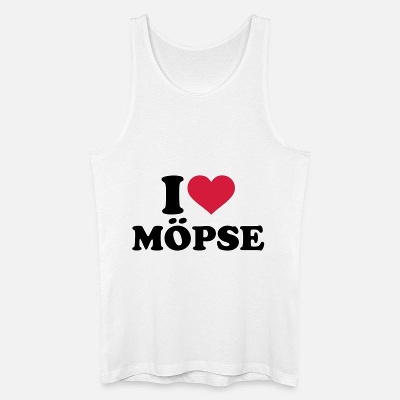 Mops - Männer Bio Tank Top - Weiß