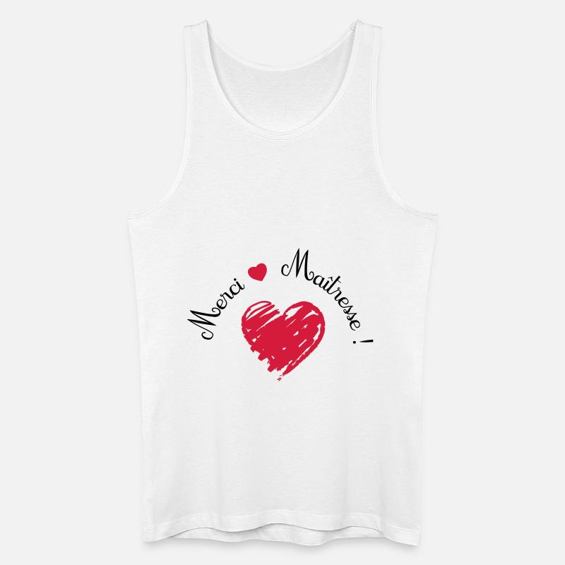 merci maîtresse coeur - Männer Bio Tank Top - Weiß