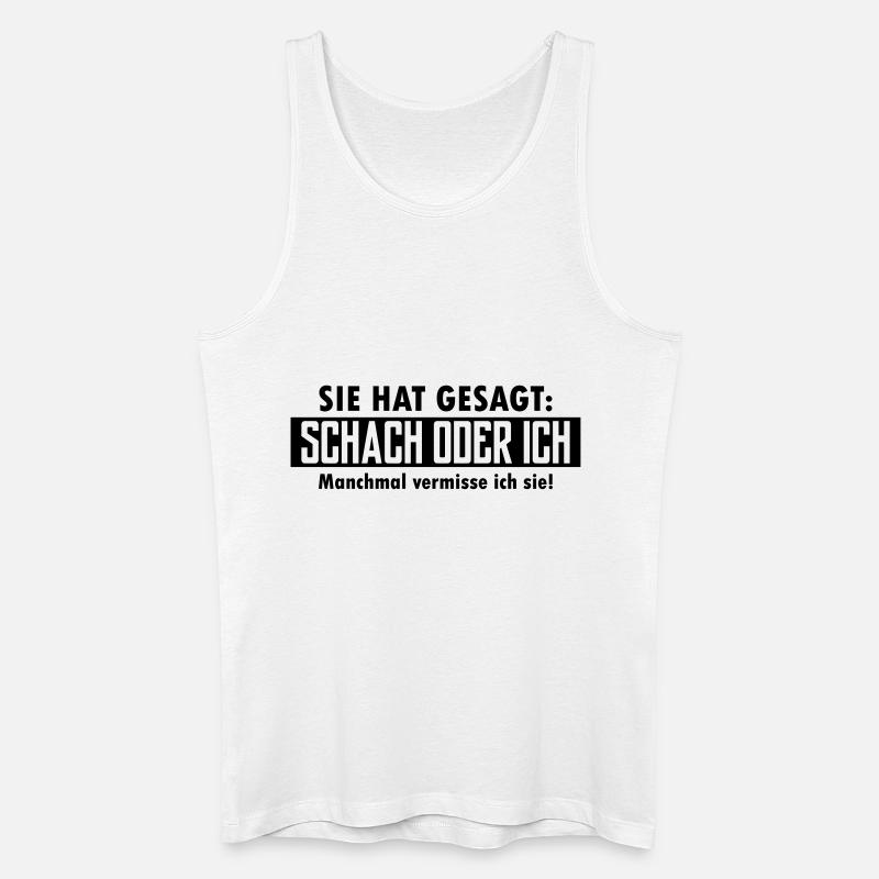 schach oder ich - Männer Bio Tank Top - Weiß
