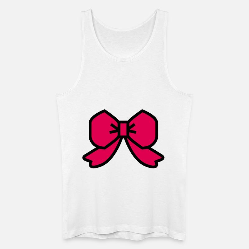 Schleife mit rotem Band - Männer Bio Tank Top - Weiß