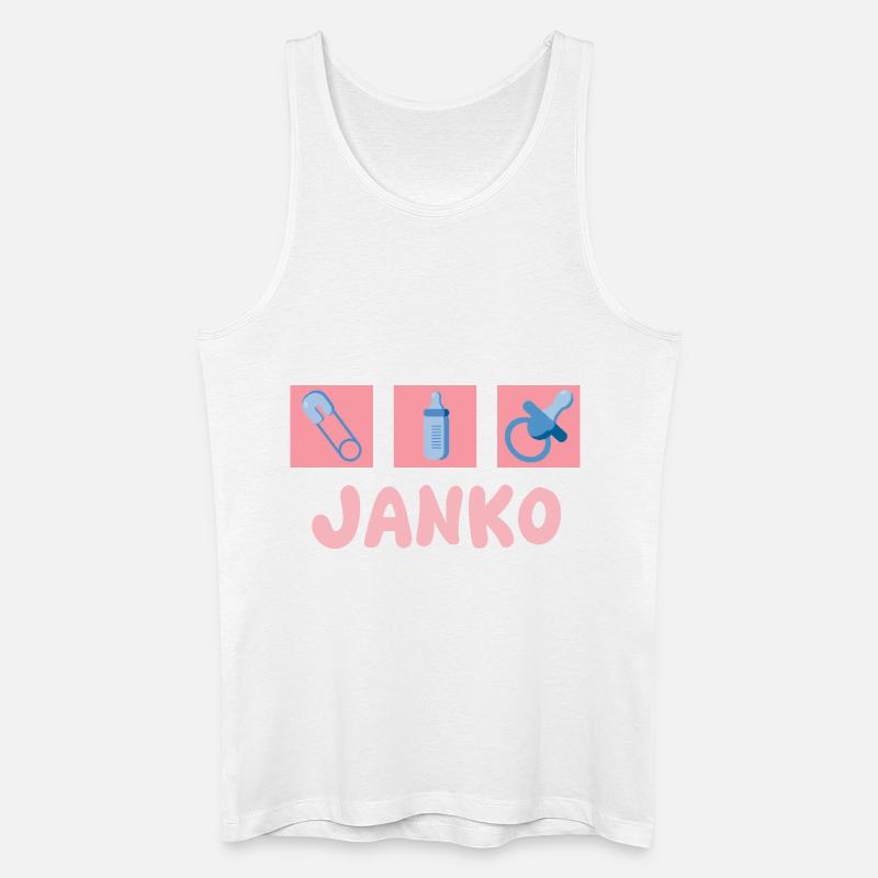 Schnuller Janko - Männer Bio Tank Top - Weiß