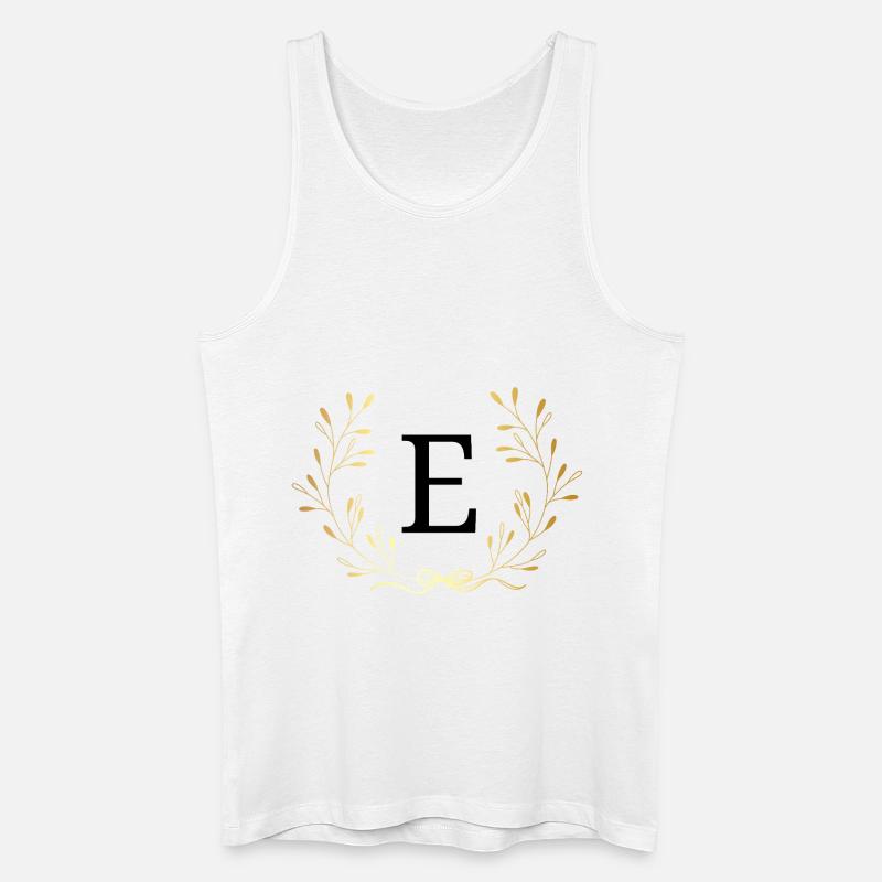 Buchstabe e Goldene Blumenkrone - Männer Bio Tank Top - Weiß