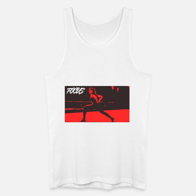FOCUS_red - Männer Bio Tank Top - Weiß